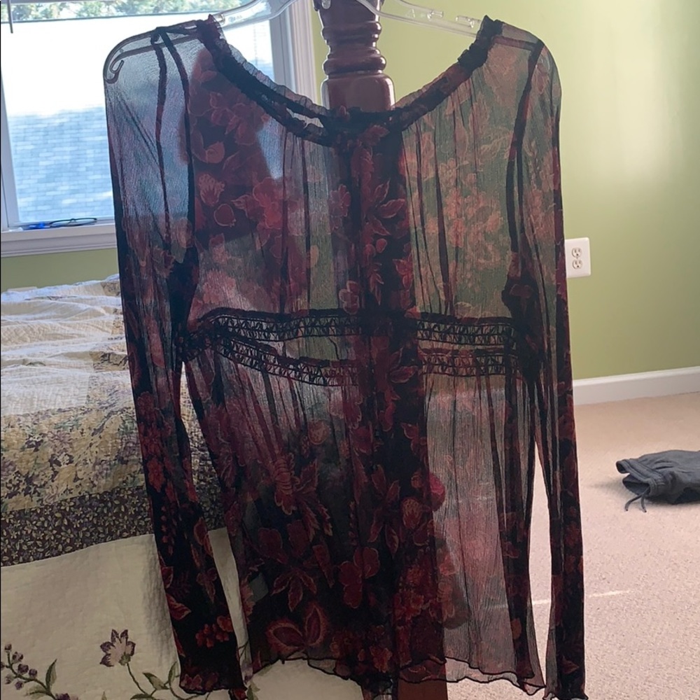 Sheer, light beading express blouse